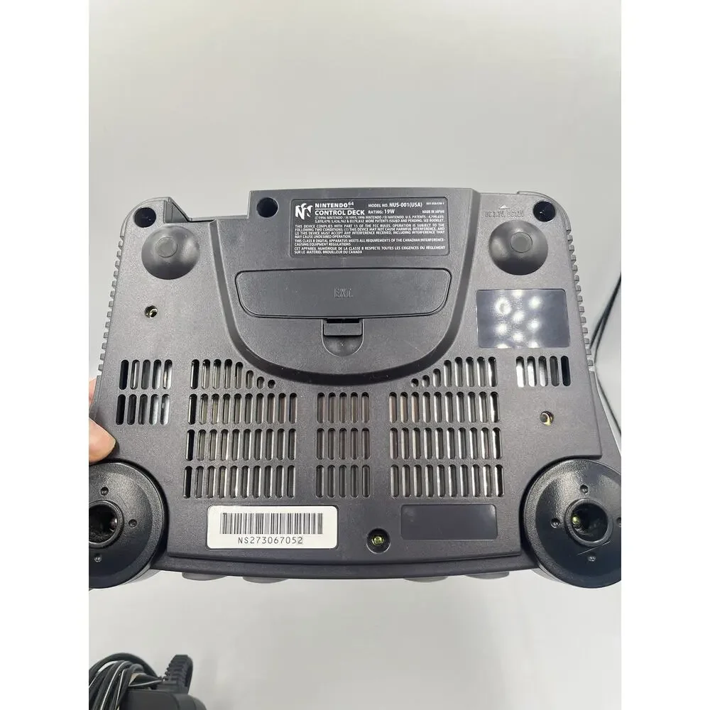 Nintendo 64 Console Bundle OEM Gray Controller & Cords Tested Working!